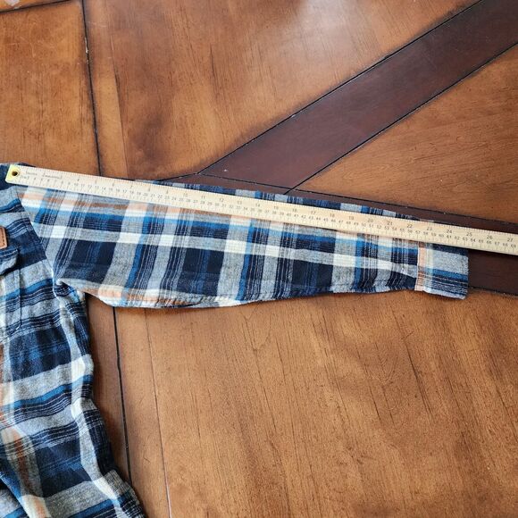 Burnside Flannel Long Sleeve Button Down Plaid Men Shirt Size S - Picture 10 of 13